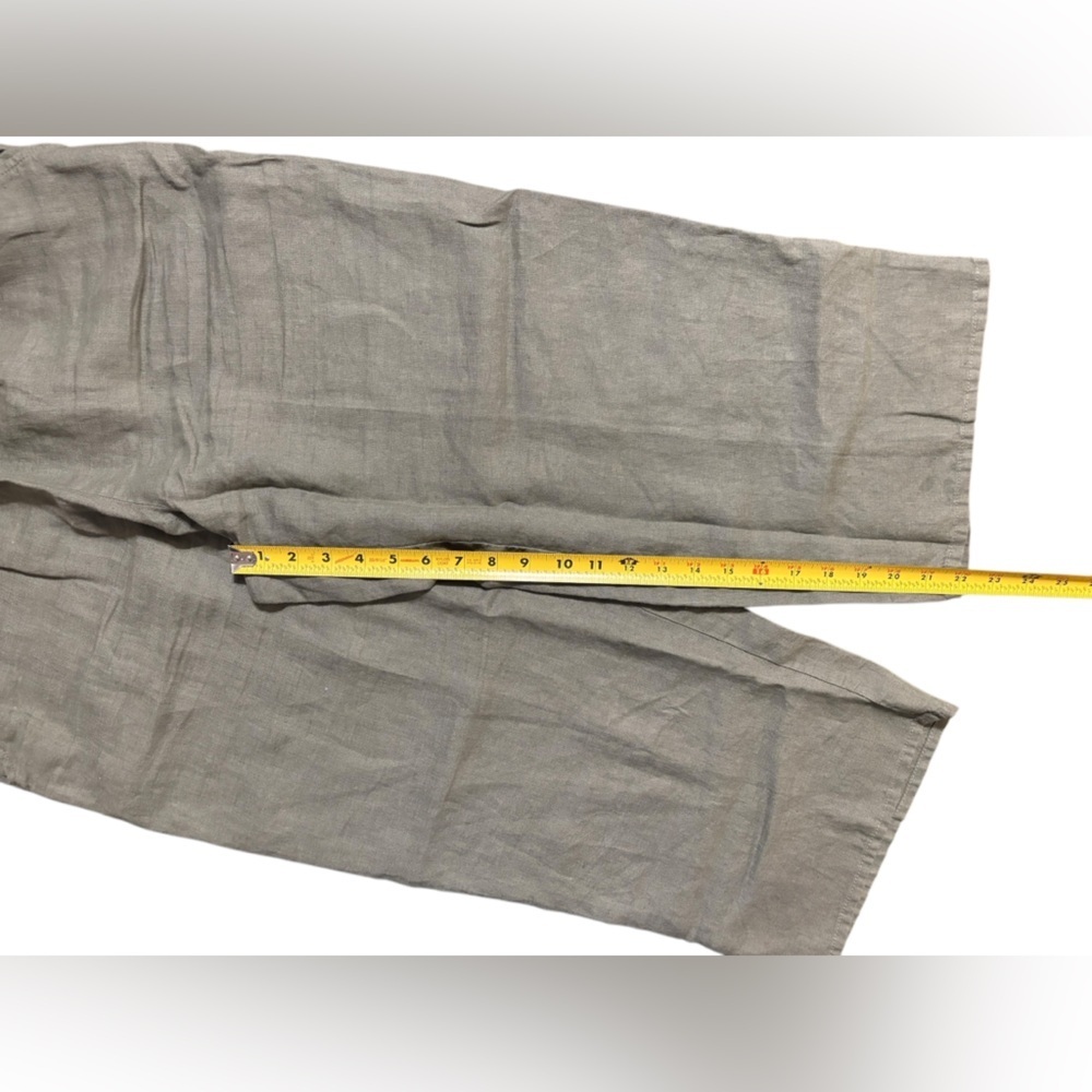 Flax Ankle Cropped Pants olive green size small - Picture 9 of 11
